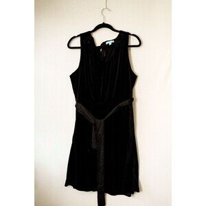 Draper James RSVP Black dress XL Velvet velour tie waist witchy goth cocktail